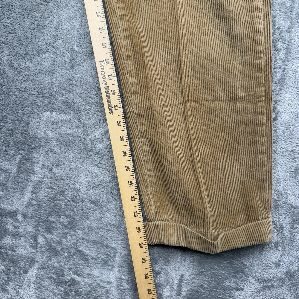 Brooks Brothers 346 Corduroy Pants Mens 36x32 Tan Pleated Cuffed